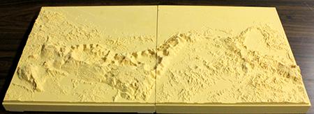 オマーン北部にあるハジャール山脈の立体模型