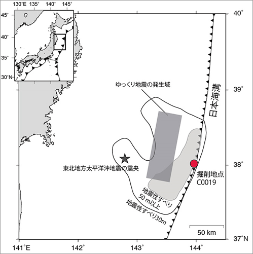図．掘削地点(提供 海洋研究開発機構などの共同研究グループ)
