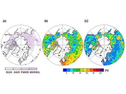 北極の永久凍土域の地温は積雪で上昇