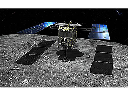 「はやぶさ2」が「りゅうぐう」上空で放出した小型探査ローバが地表面の着陸に成功 ローバは世界で初めて小惑星表面を撮影