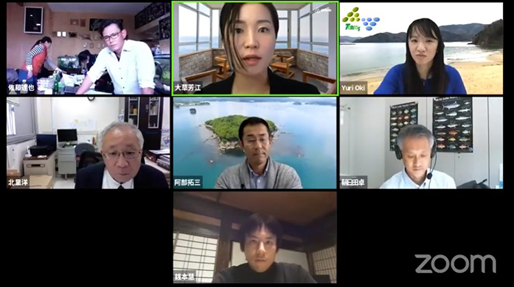 Zoomのウェビナーで議論する企画「海に生きる：3.11からの10年とこれから」の登壇者（22日午前、出展者・東京海洋大学（東北マリンサイエンス拠点形成事業 TEAMS））