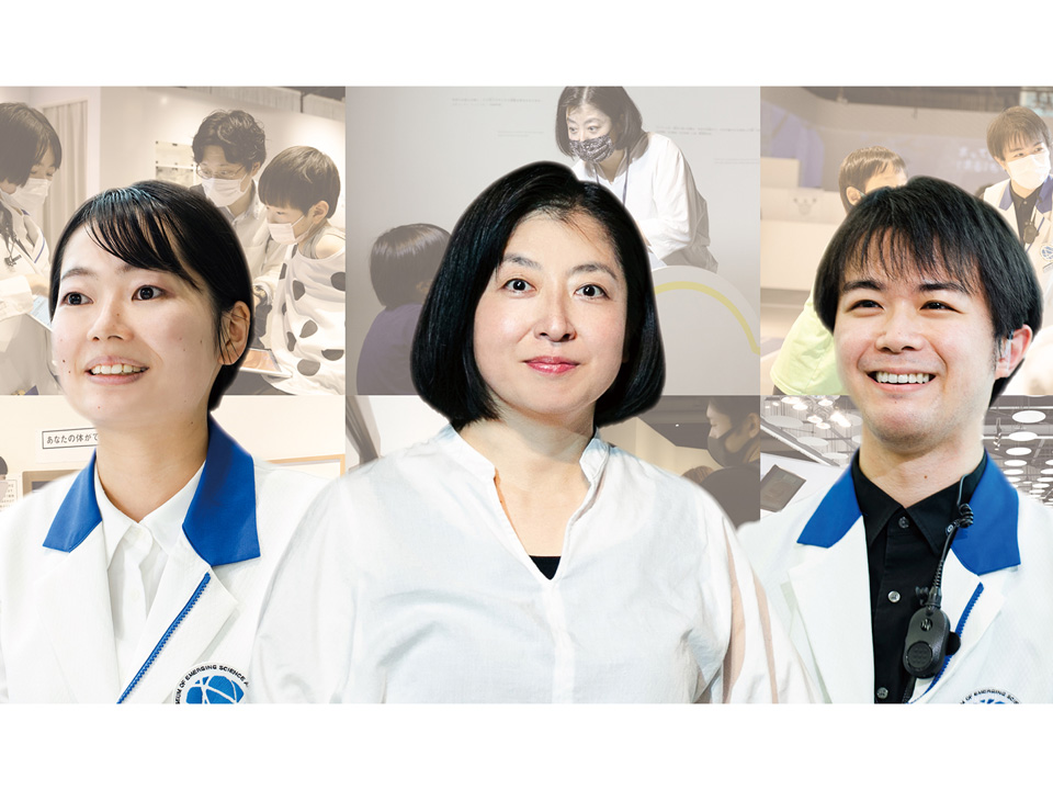 
日本科学未来館科学コミュニケーター 竹下あすか（左）、三井広大（右）、科学コミュニケーション専門主