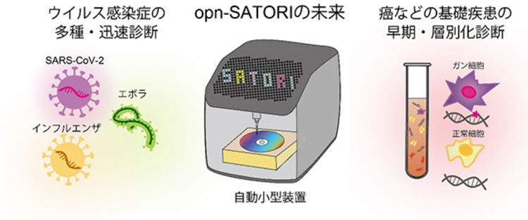 研究グループは、opn-SATORI装置は将来、がんなどの早期診断にも使えると考えている（理化学研究所提供) 