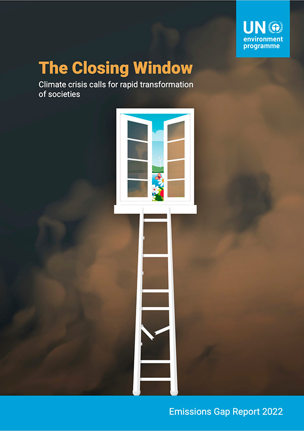 「The closing Window」と題し危機感をあらわにしたUNEP報告書（UNEP提供）