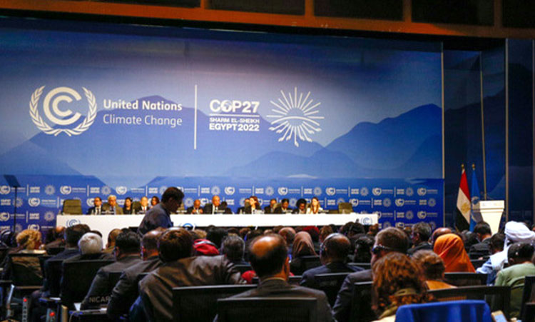 開幕後のCOP27全体会合の様子（UNFCCC/COP27事務局提供）