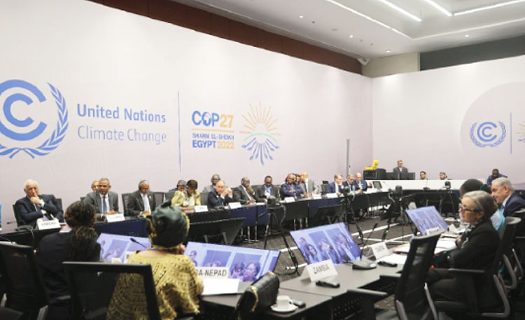COP27ではさまざまなテーマで公式、非公式の会合が開かれている。会合の一つの様子（UNFCCC/COP27事務局提供）