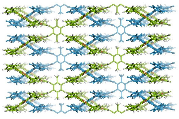 新たに合成したCOF「TUS84」の骨格構造の図（東京理科大学提供）