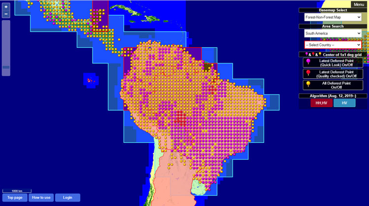 ブラジルでの森林違法伐採の摘発でも活躍したJJ-FASTの画像（JICA、JAXA提供）
