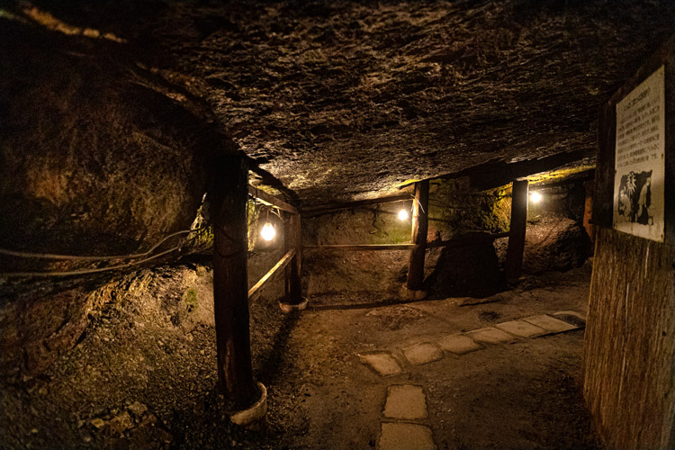 久慈琥珀博物館の裏手にある坑道跡。ここでは大正時代まで採掘が行われていた