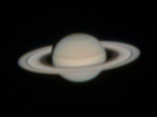 50センチ望遠鏡で撮影した土星＝昨年9月、東京都三鷹市（国立天文台提供）