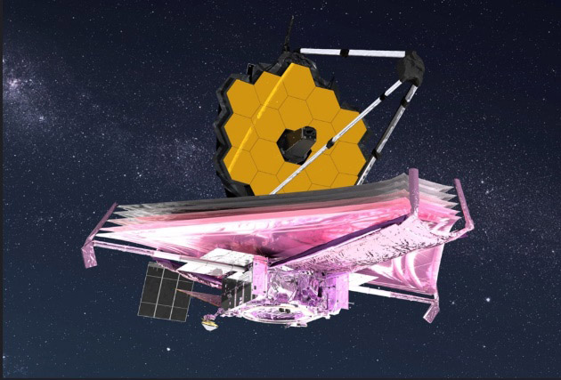 ジェームズウェッブ宇宙望遠鏡の想像図（NASA提供）