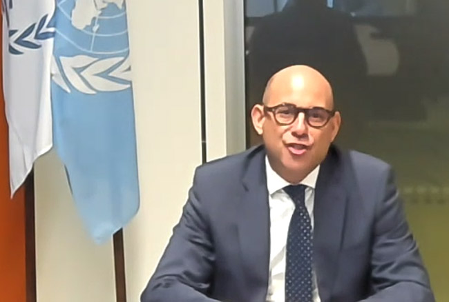 国連気候変動枠組み条約(UNFCCC)事務局長のサイモン・スティル氏(日本記者クラブ提供)