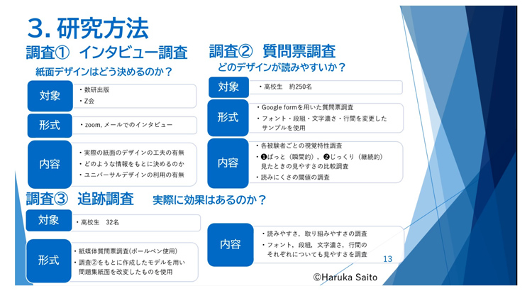 研究倫理の指導やアドバイスも受け、調査計画を練った（日本教育工学会2024年秋季全国大会発表資料より、齋藤さん提供）