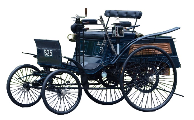 ベンツ　ヴェロ（1894） ドイツ・ベンツ社初の四輪車ヴィクトリアの小型車。（画像提供：トヨタ博物館）